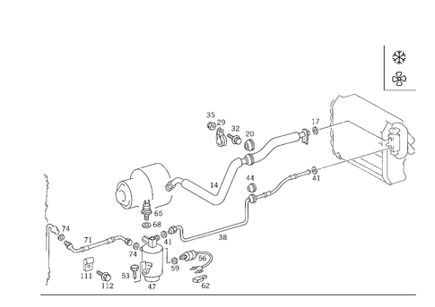 Refrigerant Line Arrangement for 1989 Mercedes-Benz 300CE #1
