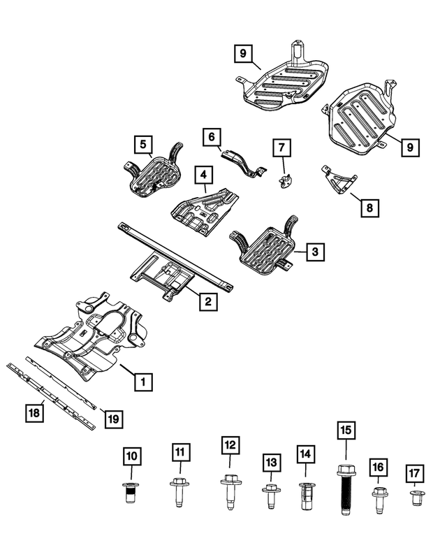 68546912AA - Frame, Bumper and Fascia: Battery Tub Skid Plate for Jeep: Grand Cherokee, Grand Cherokee L Image