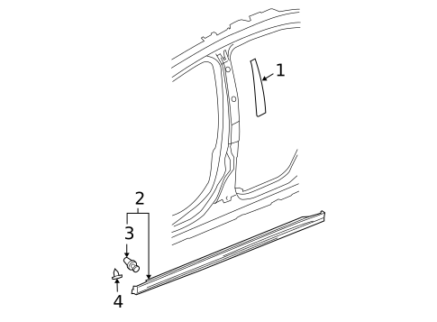Exterior Trim - Pillars for 2008 Chevrolet Malibu #1