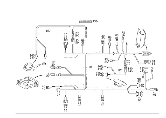 2034406905 - Electrical System: Wiring Harness for Mercedes-Benz: C230, C280, C32 AMG, C350, C55 AMG Image image