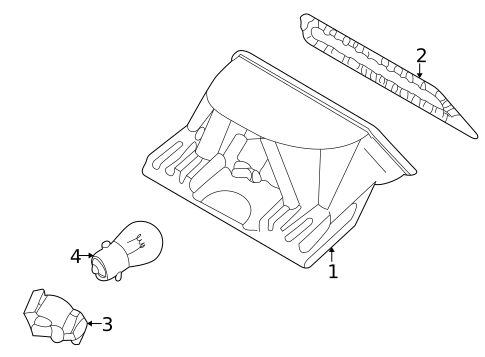 High Mounted Stop Lamp for 2000 Mercedes-Benz E320 #0