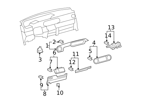 Instrument Panel Components for 2014 Scion xB #0