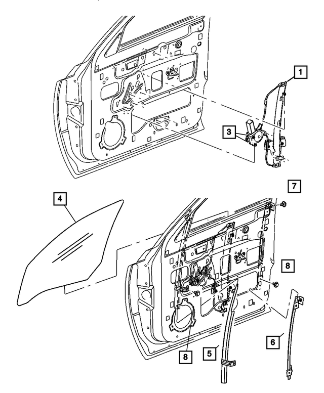 55359555AC - Doors and Related Parts: Front Door Window Regulator, Left for Mopar Image