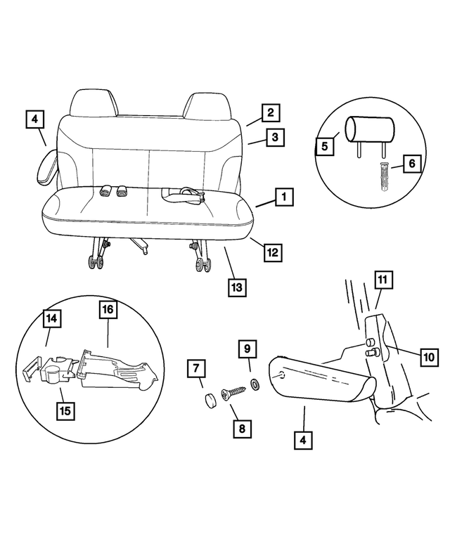 UG112T5AA - Interior Trim: Rear Seat Cushion for Mopar Image
