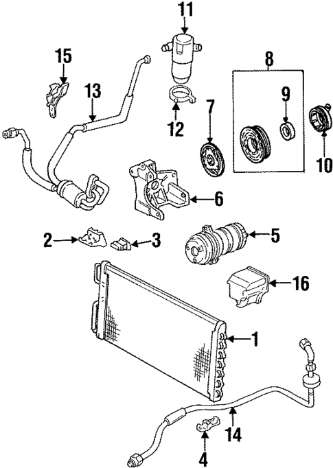 Condenser, Compressor & Lines for 1998 Pontiac Bonneville #0