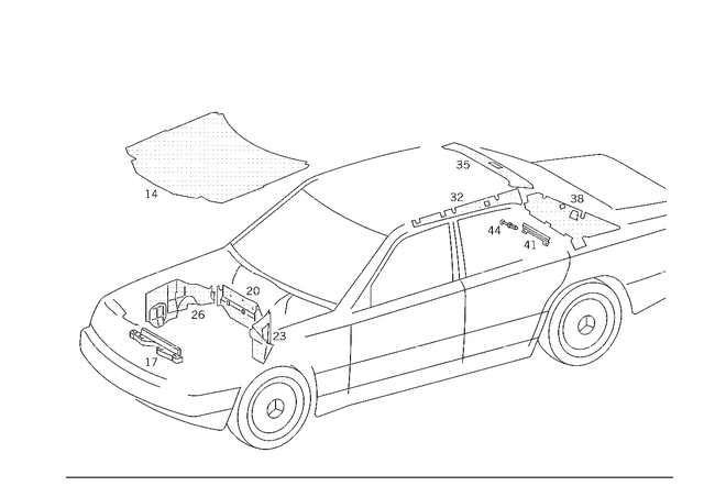1246800025 - Panelling: Dampening for Mercedes-Benz: 200D, 260E, 280E, 300CE, 300D, 300E, 300TD, 300TE, 400E, 500E Image image