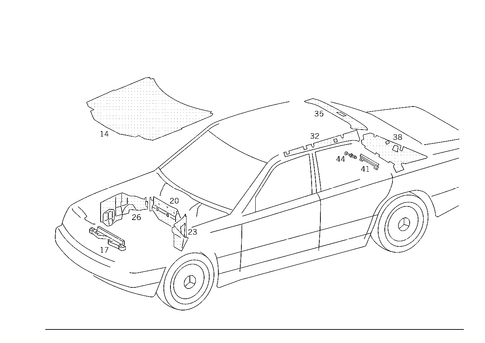 Insulation in Engine Compartment, on Roof Rail and Rear End Pillar for 1992 Mercedes-Benz 500E #0