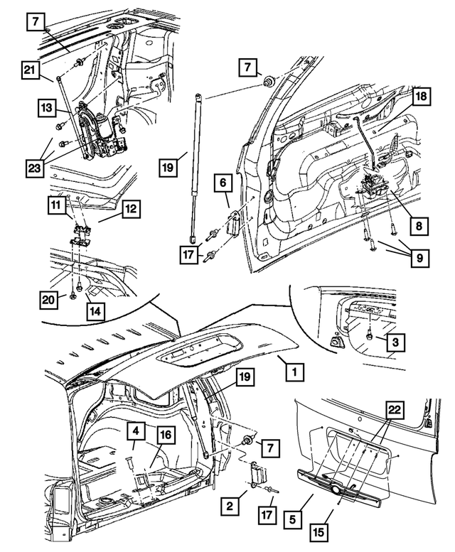 55364612AF - Doors, Door Mirrors and Related Parts: Liftgate Handle for Mopar Image