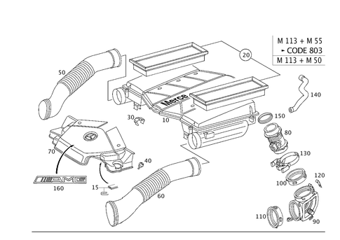 Air Intake for 2003 Mercedes-Benz CL500 #0