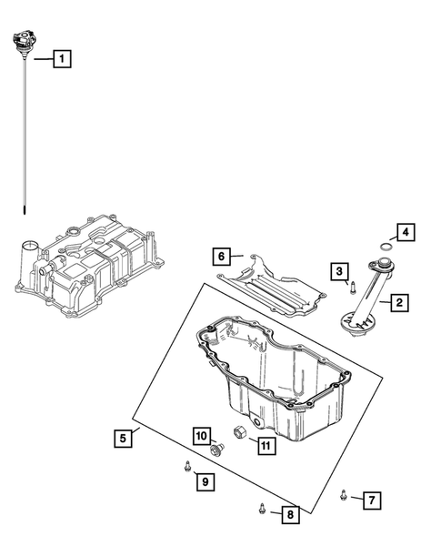 Engine Oiling, Oil Pan and Indicator (Dipstick) for 2021 Fiat 500X #1