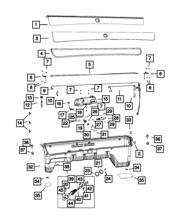 68206698AA - Body Sheet Metal Except Doors: Storage Bin Door, Right for Mopar Image image