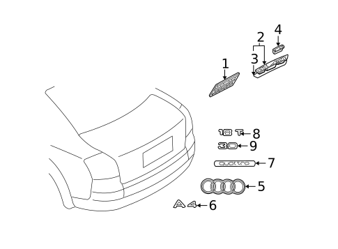 Exterior Trim - Trunk for 2005 Audi A4 Quattro #0