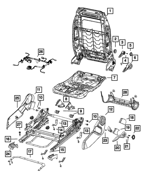 Front Seats - Adjusters, Recliners, Shields and Risers for 2008 Jeep Compass #1