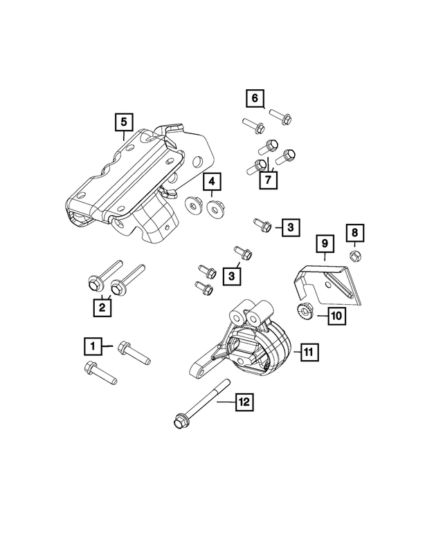 6102233AA - 4.7L Gas; Engine: Hex Head Bolt And Coned Washer, Mounting Left Side for Mopar Image image