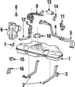 22577534 - Fuel System: Filler Pipe for Buick: Skylark, Somerset, Somerset Regal | Oldsmobile: Calais, Cutlass Calais | Pontiac: Grand Am Image
