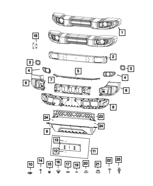 68295606AB - Frame, Bumper and Fascia: Front Bumper Beam for Mopar Image image