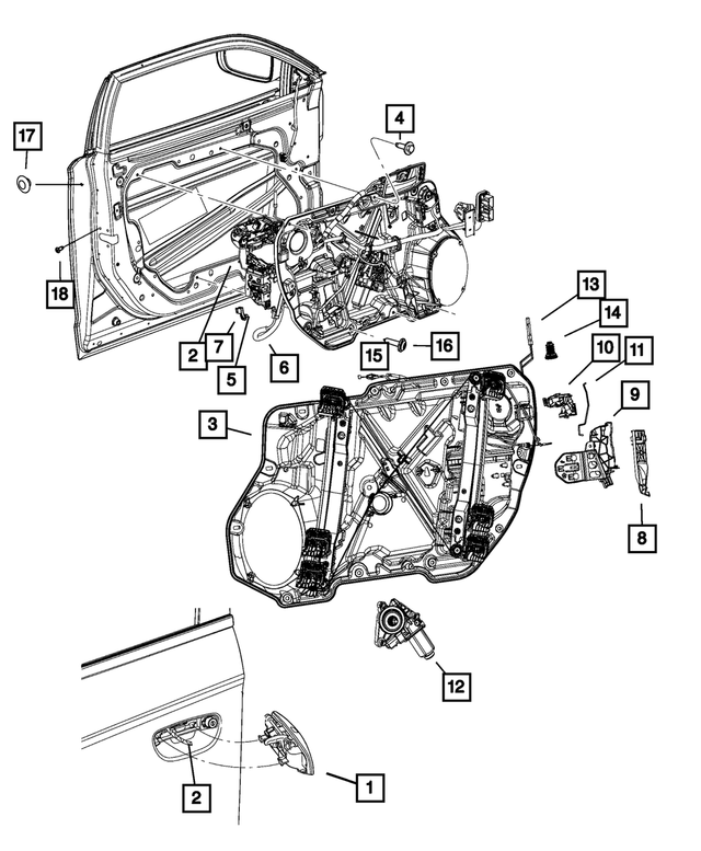 1MZ84VECAM - Doors, Door Mirrors and Related Parts: Front Door Exterior Handle, Right for Mopar Image
