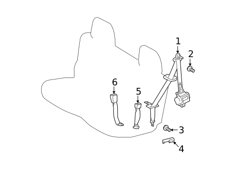 Third Row Seat Belts for 2010 Toyota Highlander #0
