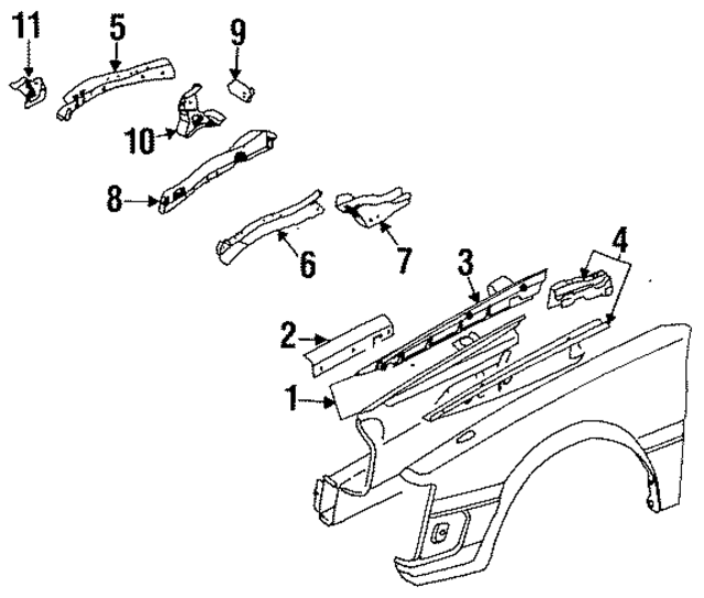 7511129R00 - : Front Side Rail for Nissan Image