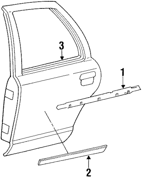 Exterior Trim - Rear Door for 2002 Ford Crown Victoria #0