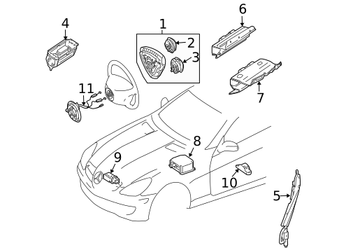 Air Bag Components for 2008 Mercedes-Benz SLK55 AMG #0