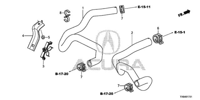 Water Hose (2.4L) (1) for 2014 Acura ILX #0