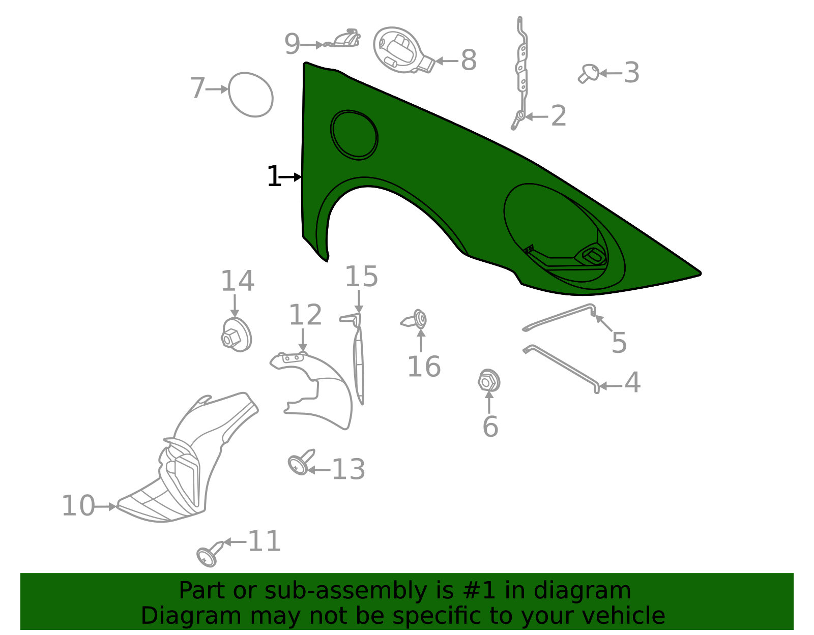 2020-2025 Porsche 911 Fender 992-821-102-AY-GRV | OEM Parts Online