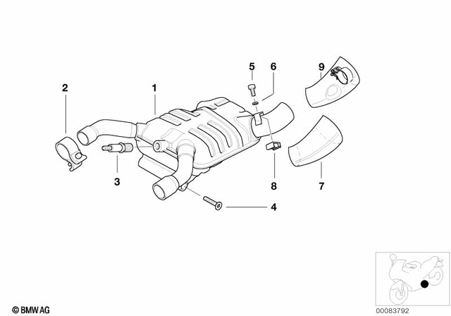 18127673648 - Exhaust System: Front Muffler -  for BMW-Motorrad Image
