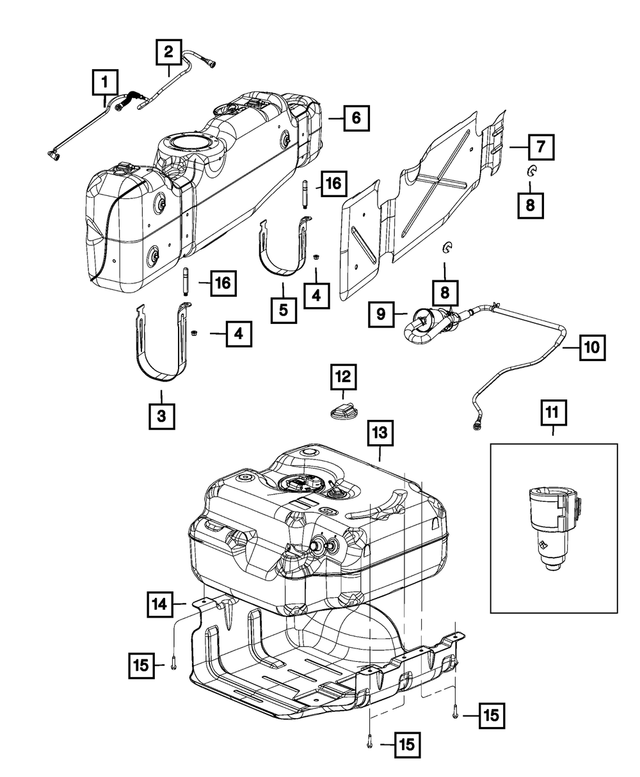 5031013AA - Fuel and Accelerator Pedal: Fuel Tank Strap for Mopar Image