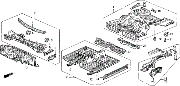 Dashboard - Floor for 1991 Honda Prelude #0