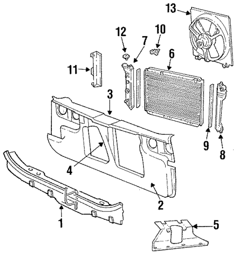 Radiator Support for 1988 Dodge Lancer #0