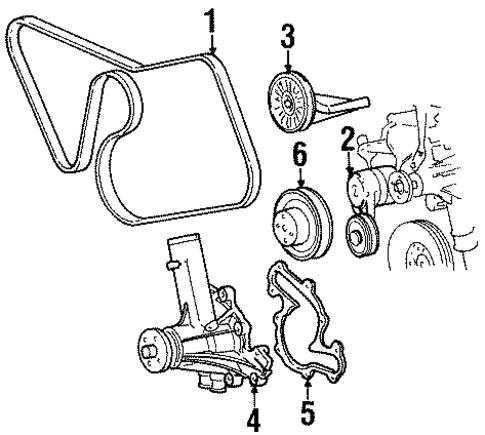 Belts & Pulleys for 1996 Ford Mustang #0