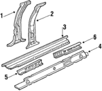 20736864 - Body: Outer Pillar for Buick: Electra, LeSabre | Oldsmobile: 98, Delta 88 | Pontiac: Bonneville Image