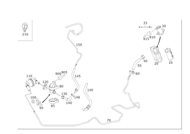211470035964 - Fuel System: Activated Charcoal Filter for Mercedes-Benz: 180C, C230, CLS500, CLS55 AMG, CLS550, CLS63 AMG, E320, E500, E55 AMG Image image
