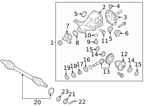 Axle & Differential for 2012 Hyundai Genesis #0