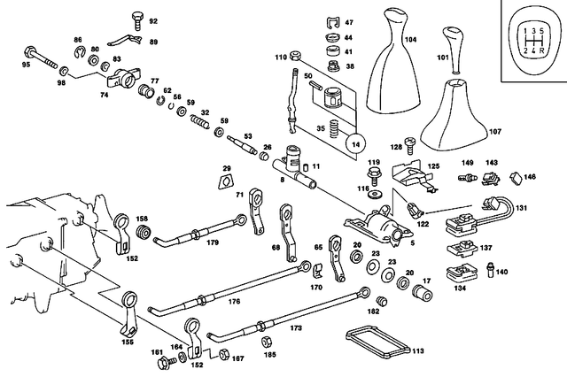1232601639 - : Gearshift Lever for Mercedes-Benz: 240D, 280CE Image
