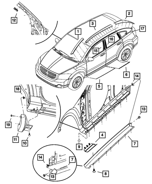 Moldings and Ornamentation for 2009 Dodge Caliber #0
