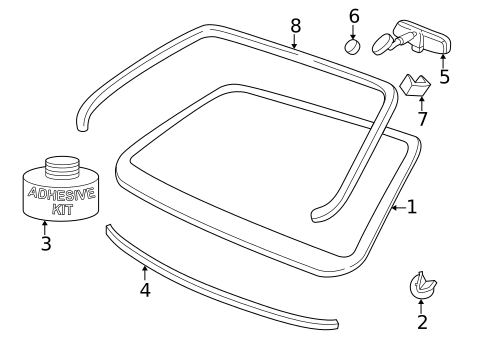 Glass - Windshield for 1991 Pontiac Trans Sport #8