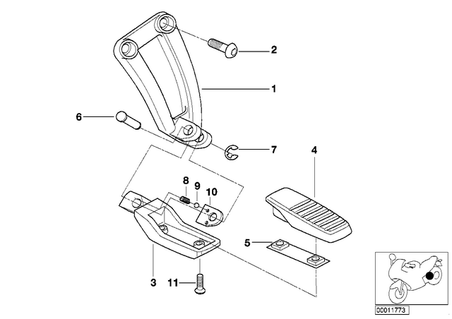 46712331762 - : Bracket Right for BMW-Motorrad Image