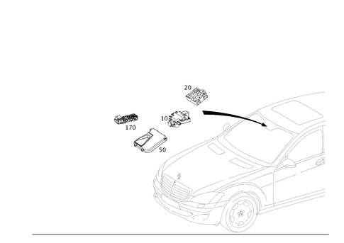 Sensors, Camera and Switch Behind Windshield for 2002 Mercedes-Benz S500 #0