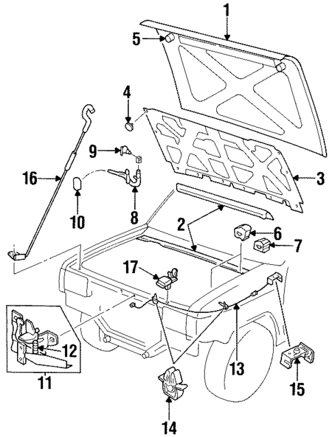 Hood & Components for 1998 Acura SLX #0