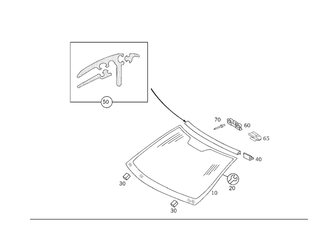 2206707601 - Windows: Windshield for Mercedes-Benz Image image