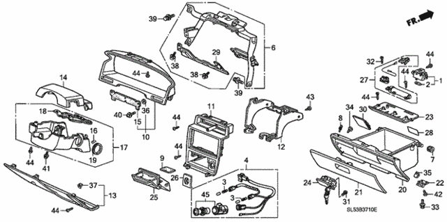 Instrument Garnish for 1994 Acura Vigor #0