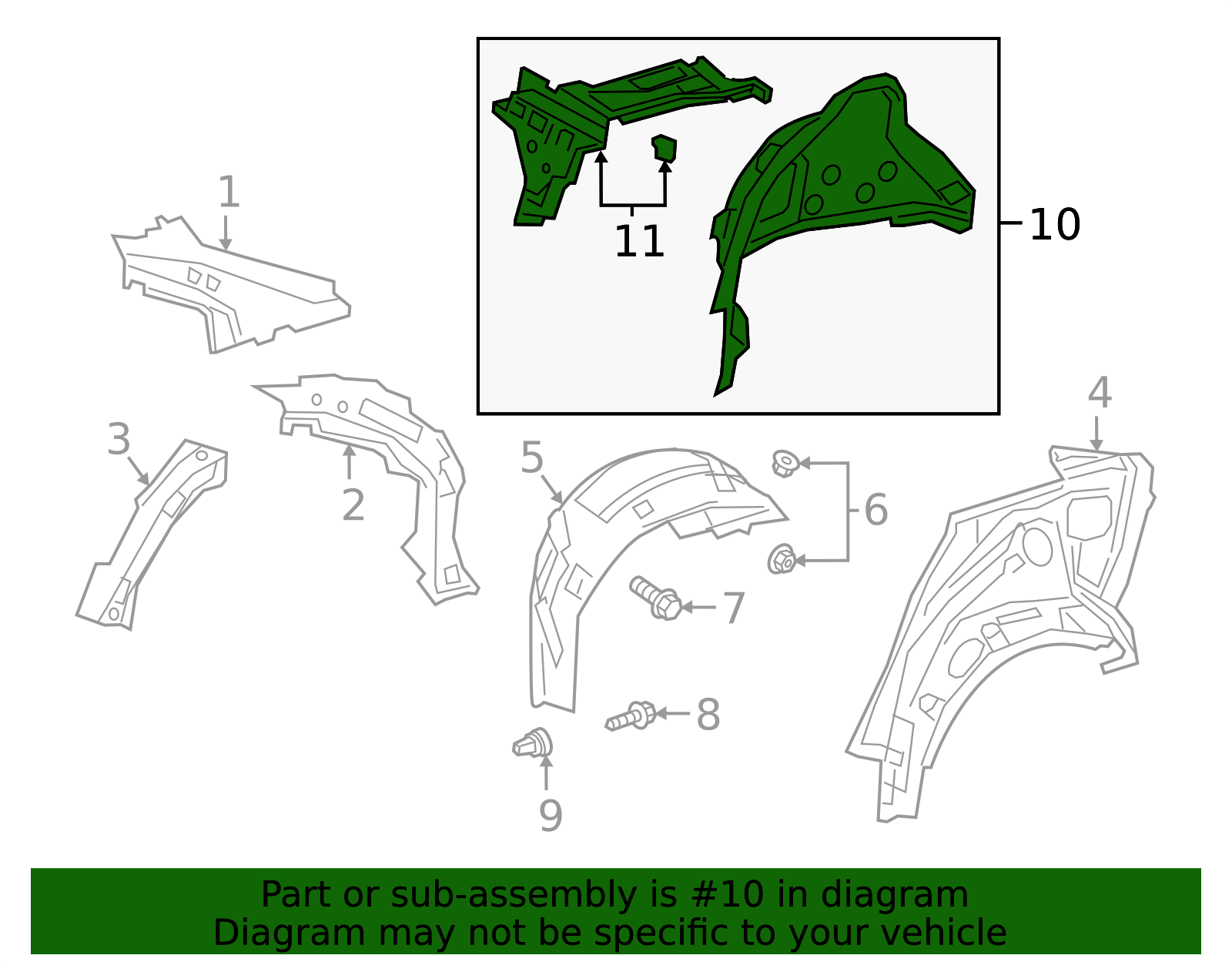 61608-02701 - Wheel Housing Side Panel 2020-2024 Toyota Corolla | Longo ...