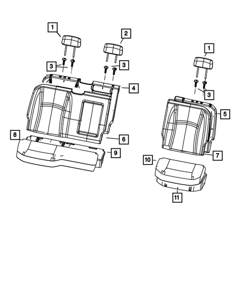 Rear Seats - Second Row for 2019 Ram 1500 Classic #1
