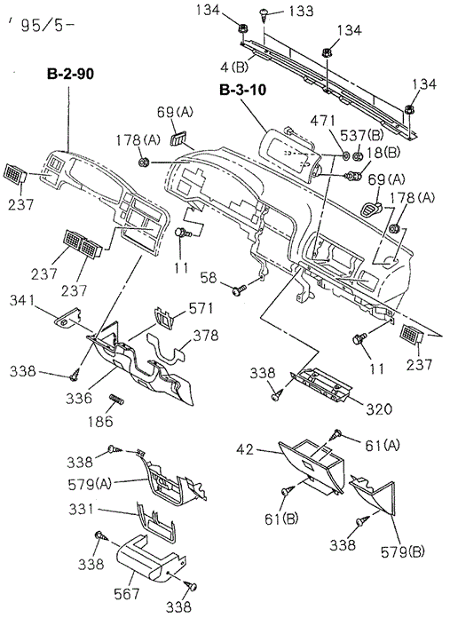 Instrument Panel (4) for 1997 Honda Passport #0