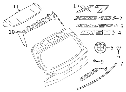 Exterior Trim - Lift Gate for 2021 BMW X7 #0