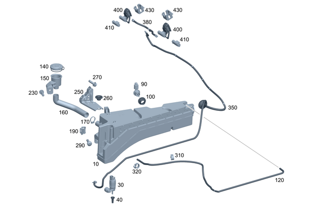 463860030164 - Emergency Equipment Windshield Washer System: Hose Line for Mercedes-Benz: G500, G550, G580, G63 4x4 Squared AMG, G63 AMG Image image