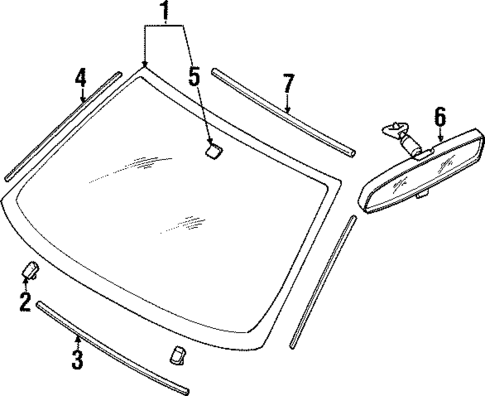 Reveal Moldings for 1997 Mitsubishi Mirage #1