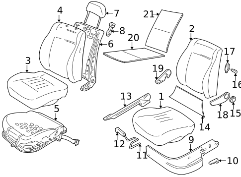 Front Seat Components for 1999 Volkswagen Cabrio #0